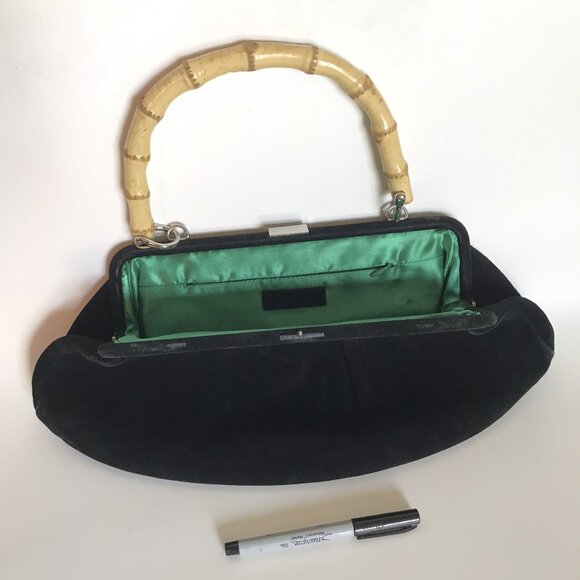 Banana Republic Suede Handbag with Bamboo Handle - Picture 1 of 4
